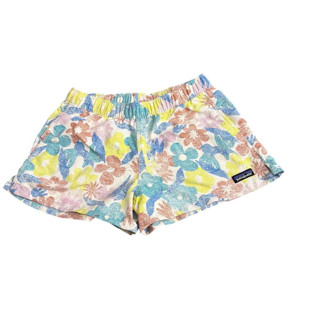 Patagonia Barely Baggies Shorts Size XS Floral Channeling Spring Natural 2"